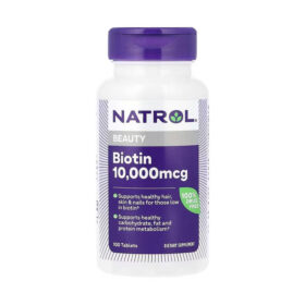 Natrol, Biotin, Maximum Strength, 10,000 mcg, 100 Tablets