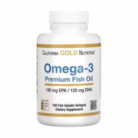 California Gold Nutrition, Omega 3, Premium Fish Oil, 180mg EPA/120mg DHA, 100 Fish Gelatin Softgels
