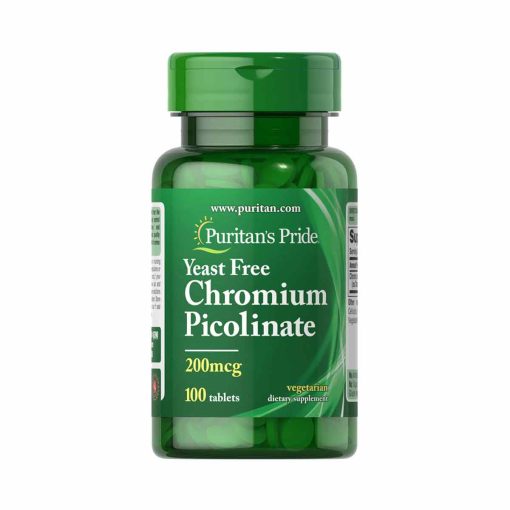 Chromium Picolinate 200mcg Yeast-Free - 100 Tablets, Puritan's Pride