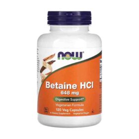 Betaine HCl, 648 mg, 120 Vegetarian Capsules, NOW Foods
