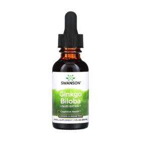 Ginkgo Biloba Liquid Extract, Alcohol-Free and Sugar-Free, 29.6 ml, Swanson
