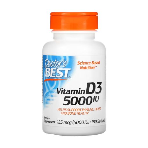 Vitamin D3, 125 mcg (5000 IU), 180 Softgels, Doctor's Best