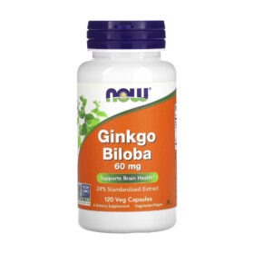 Ginkgo Biloba, 60 mg, 120 Vegetarian Capsules, NOW Foods
