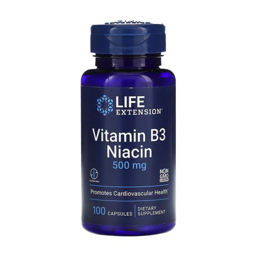 Vitamin B3 Niacine, 500 mg, 100 Capsules, Life Extension