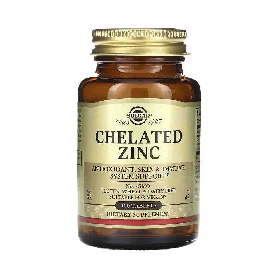 Solgar, Chelated Zinc, 100 Tablets