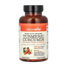 Organic Turmeric Curcumin, 90 Vegan Capsules, NatureWise