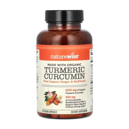 Organic Turmeric Curcumin, 90 Vegan Capsules, NatureWise