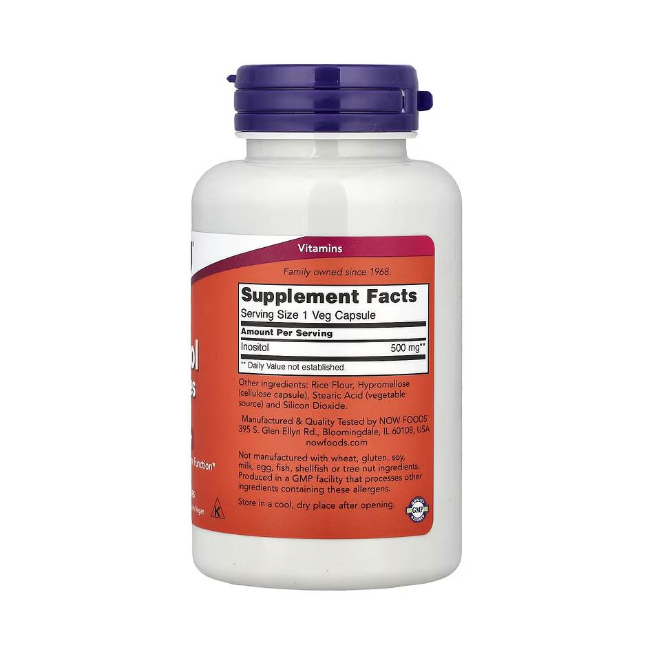 Inositol, 500 mg, 100 Veg Capsules, NOW Foods - Image 2