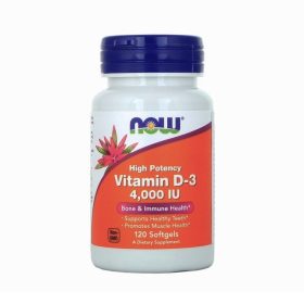 Vitamin D3 4000 IU – 120 Capsules, Now Foods