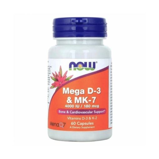 Mega D-3 4000 IU + K2 (MK-7), NOW Foods