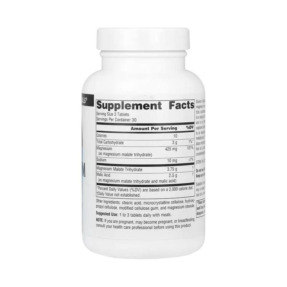 Source Naturals, Magnesium Malate, 90 Tablets - Image 2