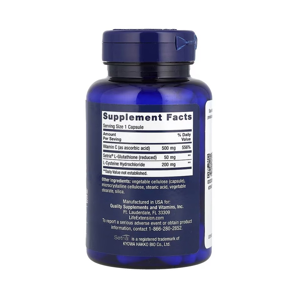 Life Extension, Glutathione, Cysteine & Vitamin C, 100 Capsules - Image 2