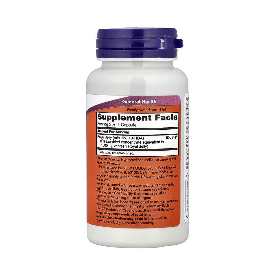 NOW Foods, Royal Jelly, 60 Capsules (500 mg each) - Image 2