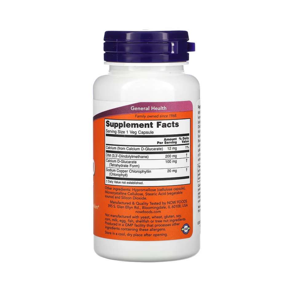NOW Foods DIM 200 – 90 Veg Capsules - Image 2