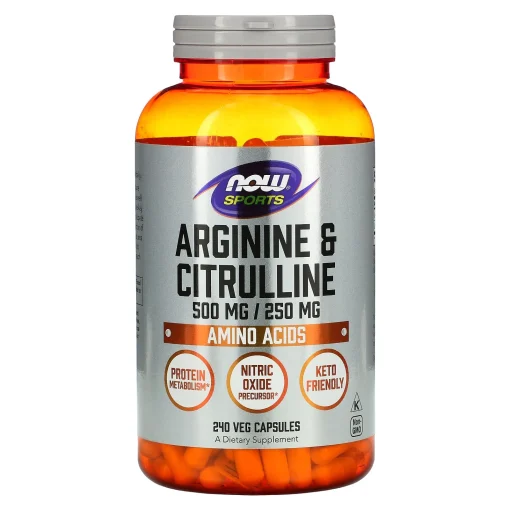 Sports, Arginine & Citrulline, 240 Veg Capsules — NOW Foods