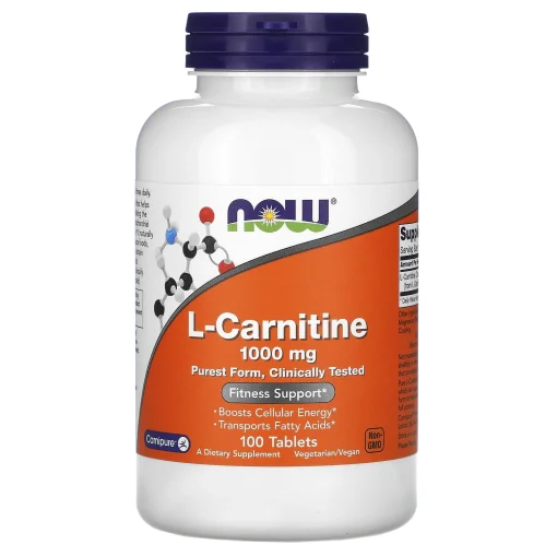 L-Carnitine, 1000 mg, 100 Tablets — NOW Foods