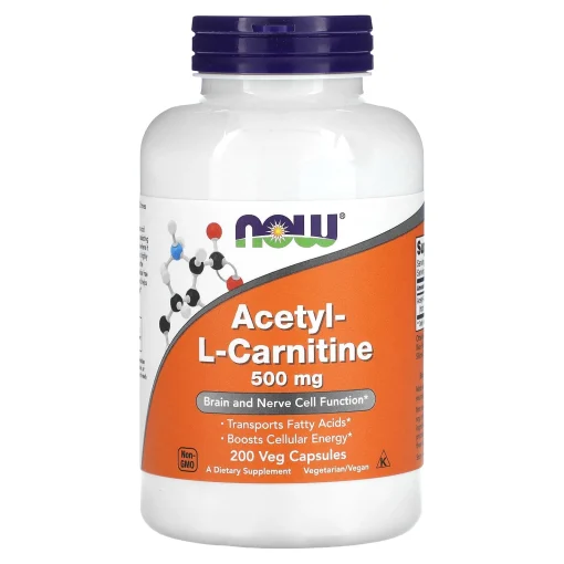 Acetyl-L-Carnitine, 500 mg, 200 Veg Capsules — NOW Foods
