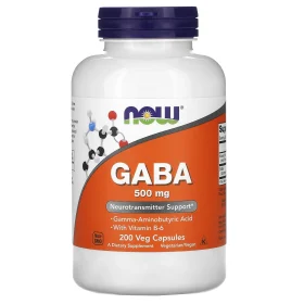 GABA with Vitamin B-6, 500 mg, 200 Veg Capsules