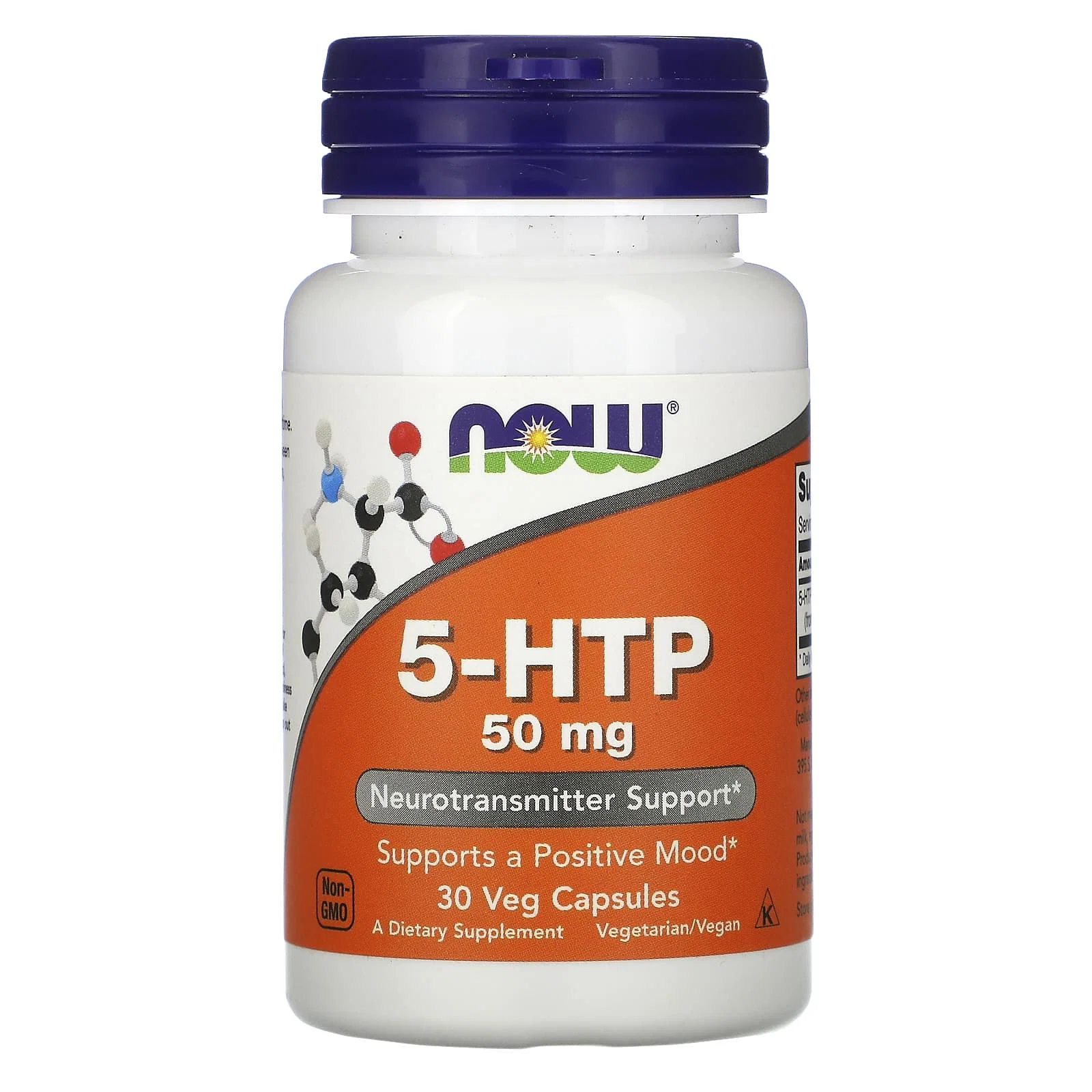 5-HTP, 50 mg, 30 Veg Capsules — NOW Foods