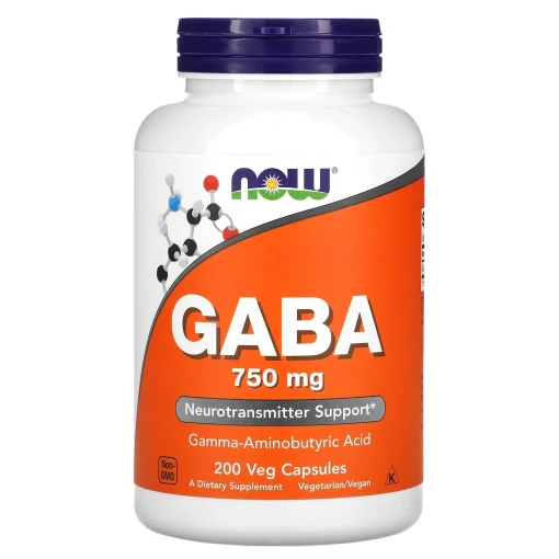 GABA, 750 mg, 200 Veg Capsules — NOW Foods