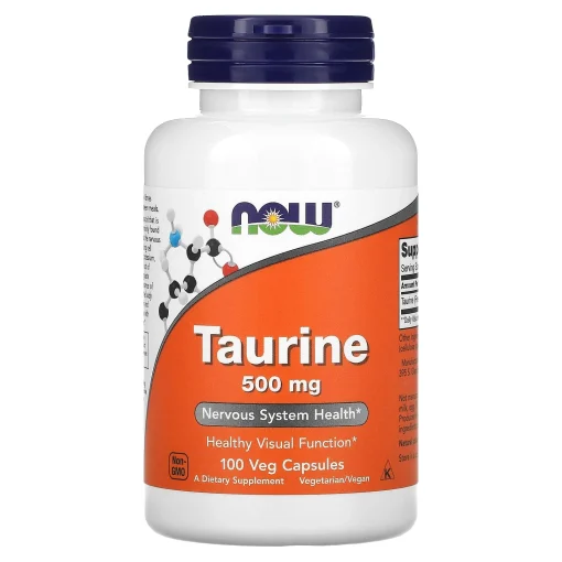 Taurine, 500 mg, 100 Veg Capsules — NOW Foods