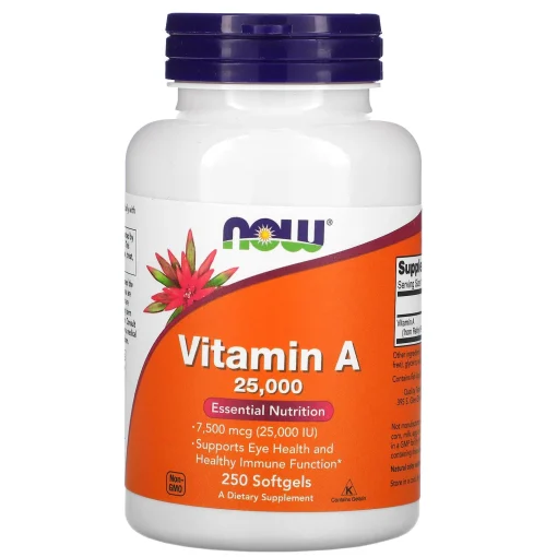 Vitamin A, 7,500 mcg (25,000 IU), 250 Softgels — NOW Foods