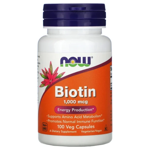 Biotin, 1,000 mcg, 100 Veg Capsules — NOW Foods