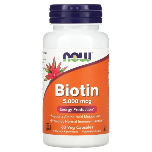 Biotin, 5,000 mcg, 60 Veg Capsules — NOW Foods