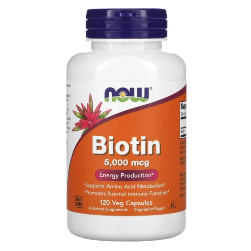 Biotin, 5,000 mcg, 120 Veg Capsules — NOW Foods