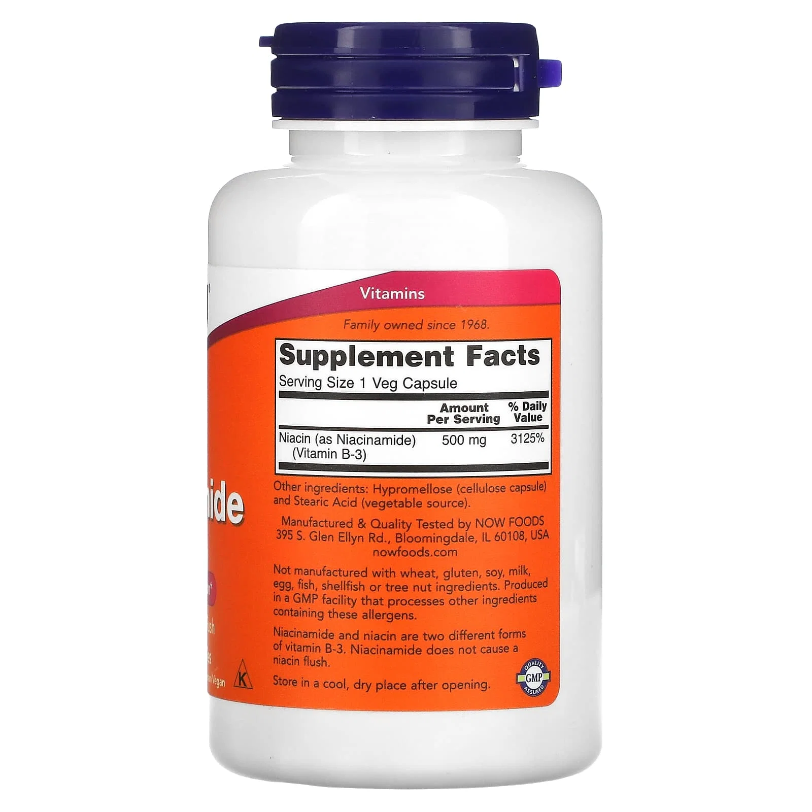 Niacinamide, 500 mg, 100 Veg Capsules — NOW Foods