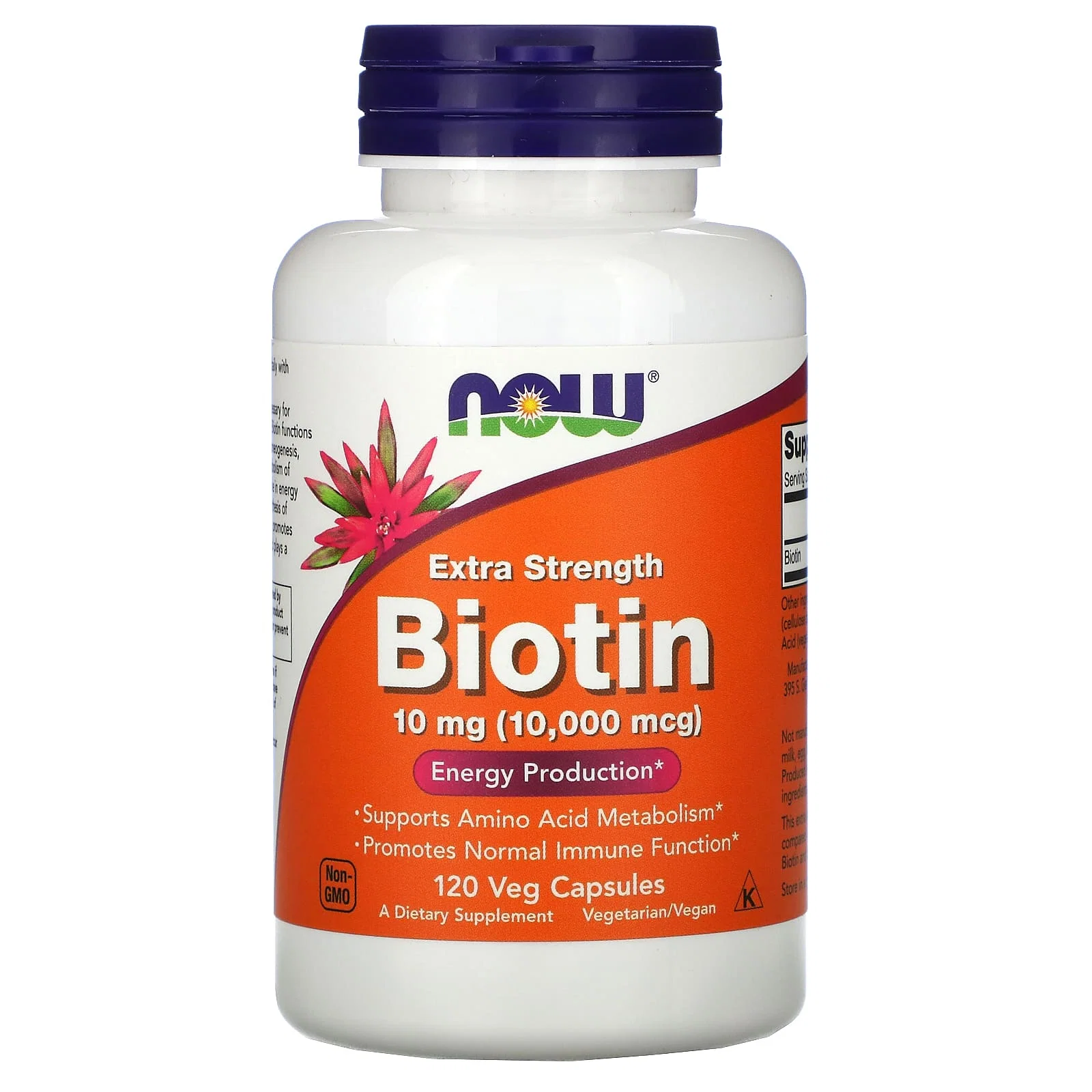 Extra Strength Biotin, 10 mg (10,000 mcg), 120 Veg Capsules — NOW Foods
