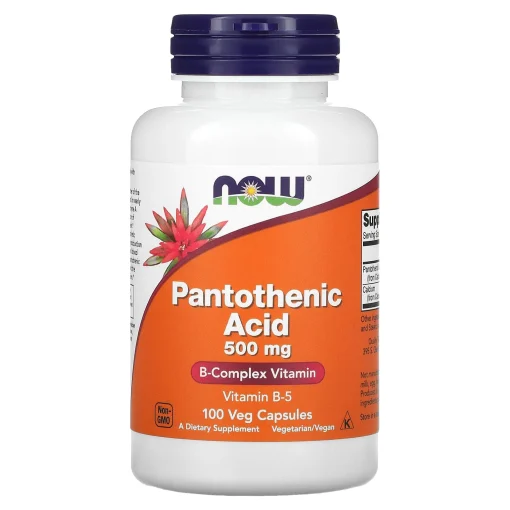 Pantothenic Acid, 500 mg, 100 Veg Capsules — NOW Foods