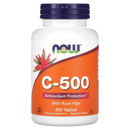 C-500 With Rose Hips, 250 Tablets — NOW Foods
