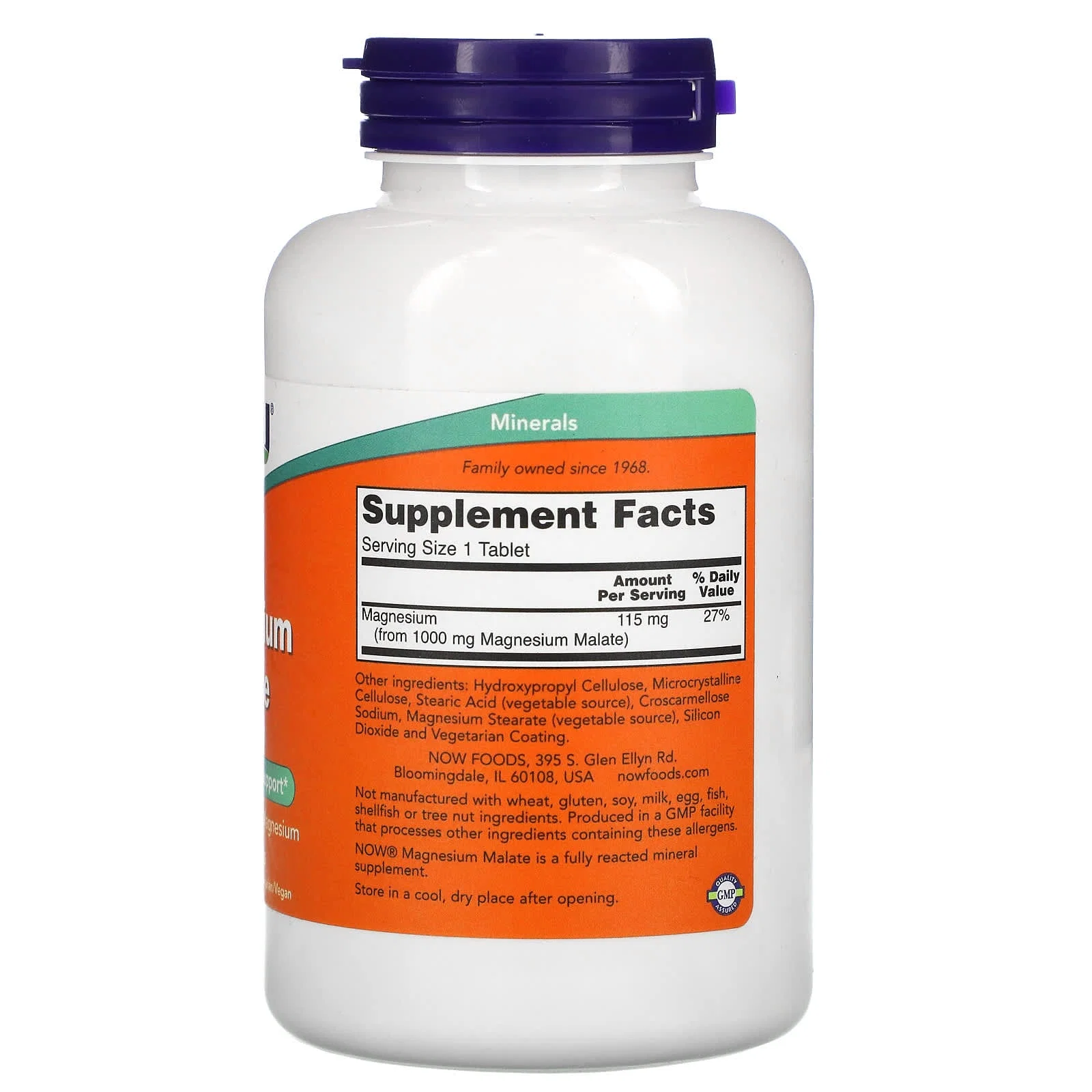 Magnesium Malate, 1,000 mg, 180 Tablets — NOW Foods