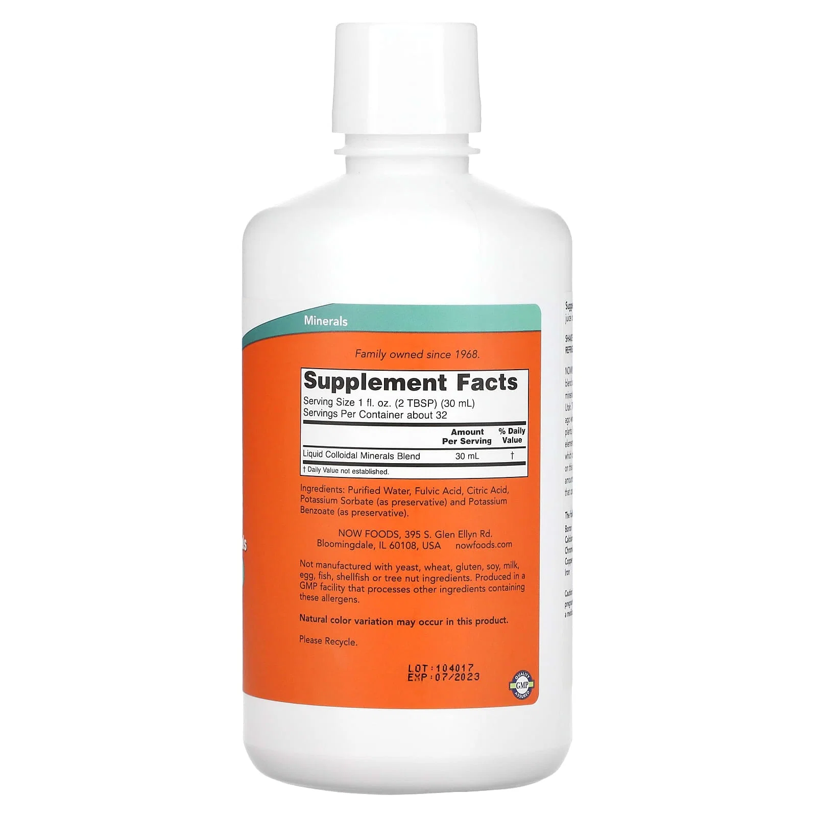 Colloidal Minerals, 32 fl oz (946 ml) — NOW Foods