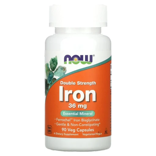 Iron, Double Strength, 36 mg, 90 Veg Capsules — NOW Foods