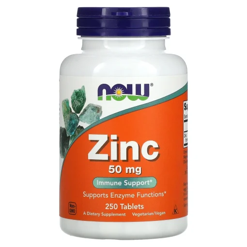 Zinc, 50 mg, 250 Tablets — NOW Foods