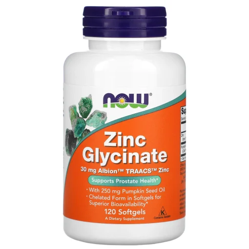 Zinc Glycinate, 120 Softgels — NOW Foods