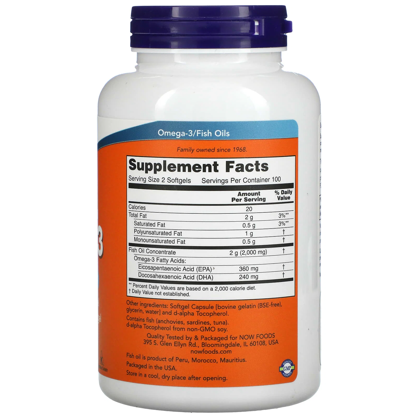 Omega-3 Fish Oil, 200 Softgels — NOW Foods