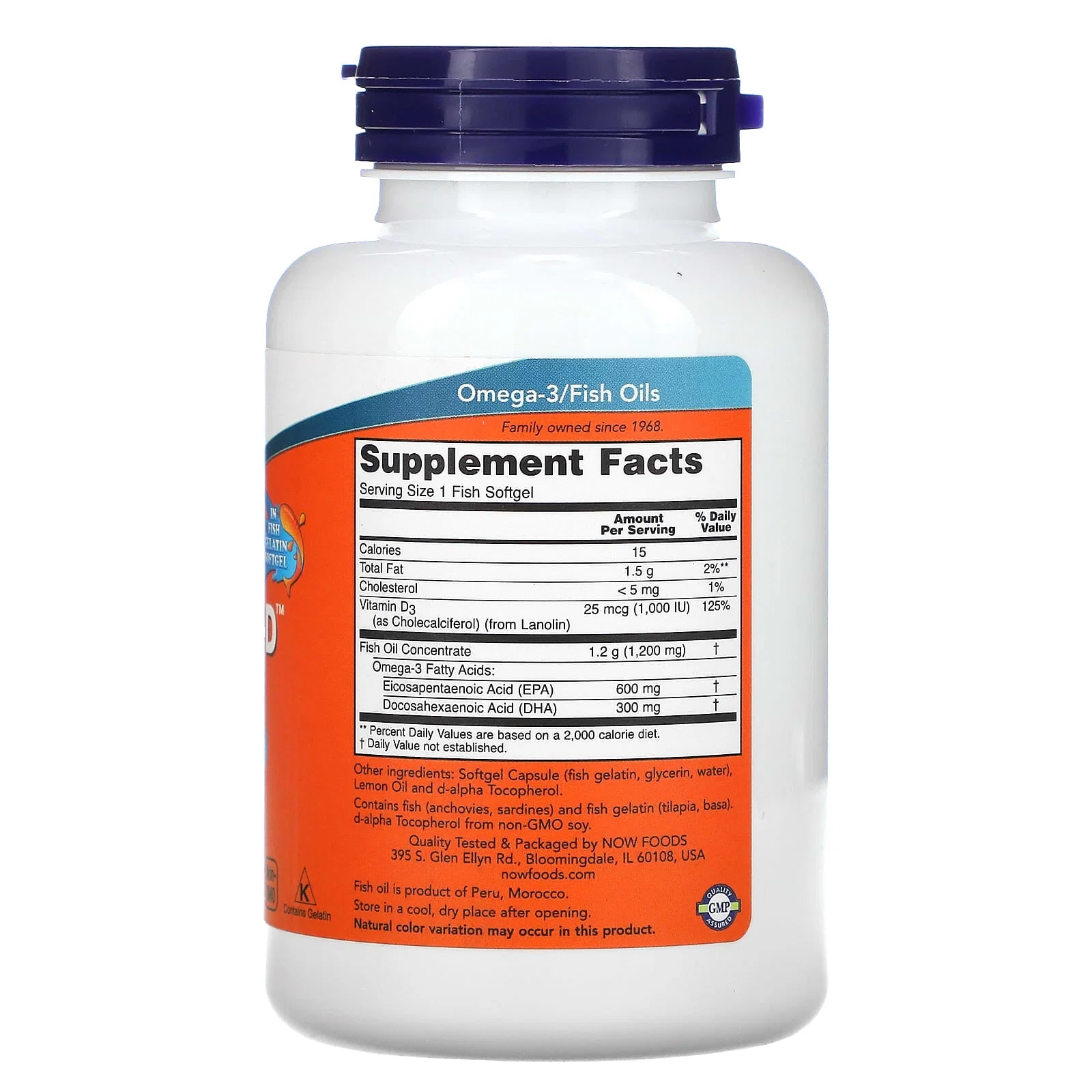 Ultra Omega 3-D, 600 EPA / 300 DHA, 90 Fish Softgels — NOW Foods