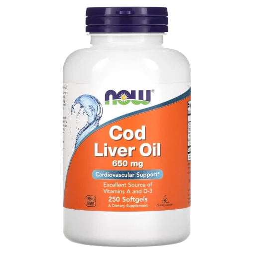 Cod Liver Oil, 650 mg, 250 Softgels — NOW Foods