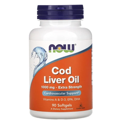 Cod Liver Oil, Extra Strength, 1,000 mg, 90 Softgels — NOW Foods