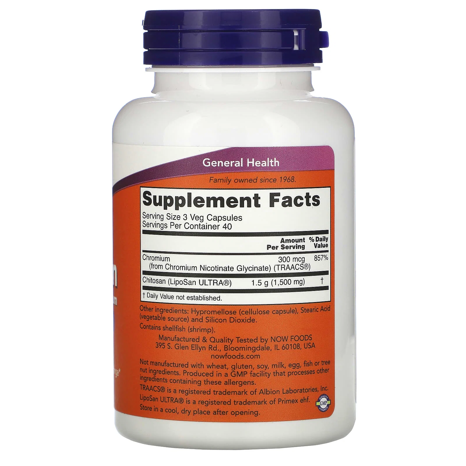 Chitosan Plus Chromium, 500 mg, 120 Veg Capsules - Image 2
