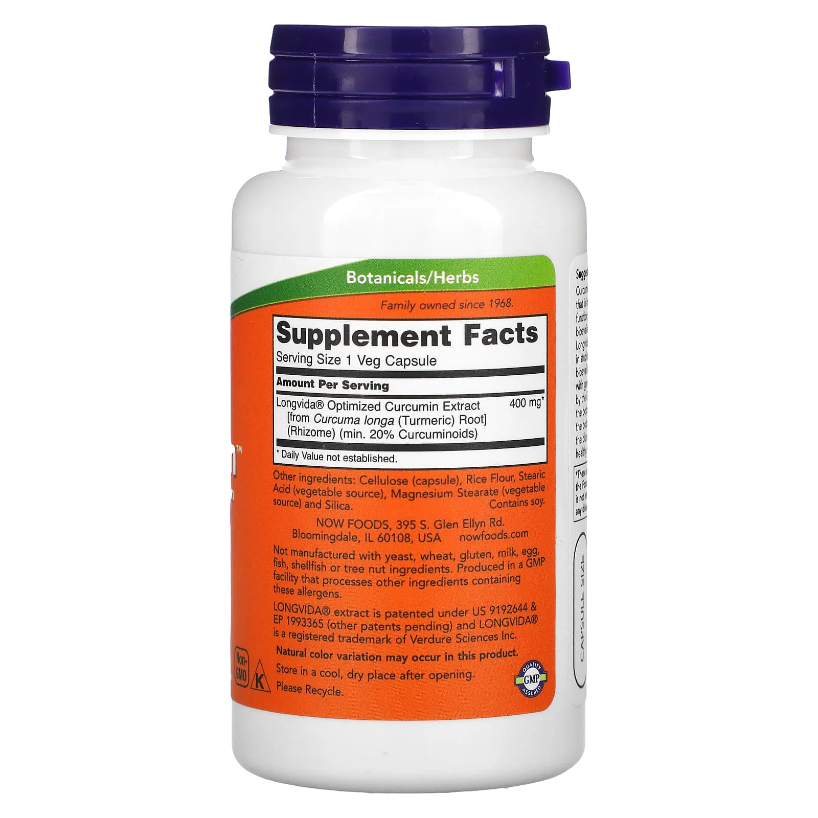 CurcuBrain, Cognitive Support, 400 mg, 50 Veg Capsules — NOW Foods