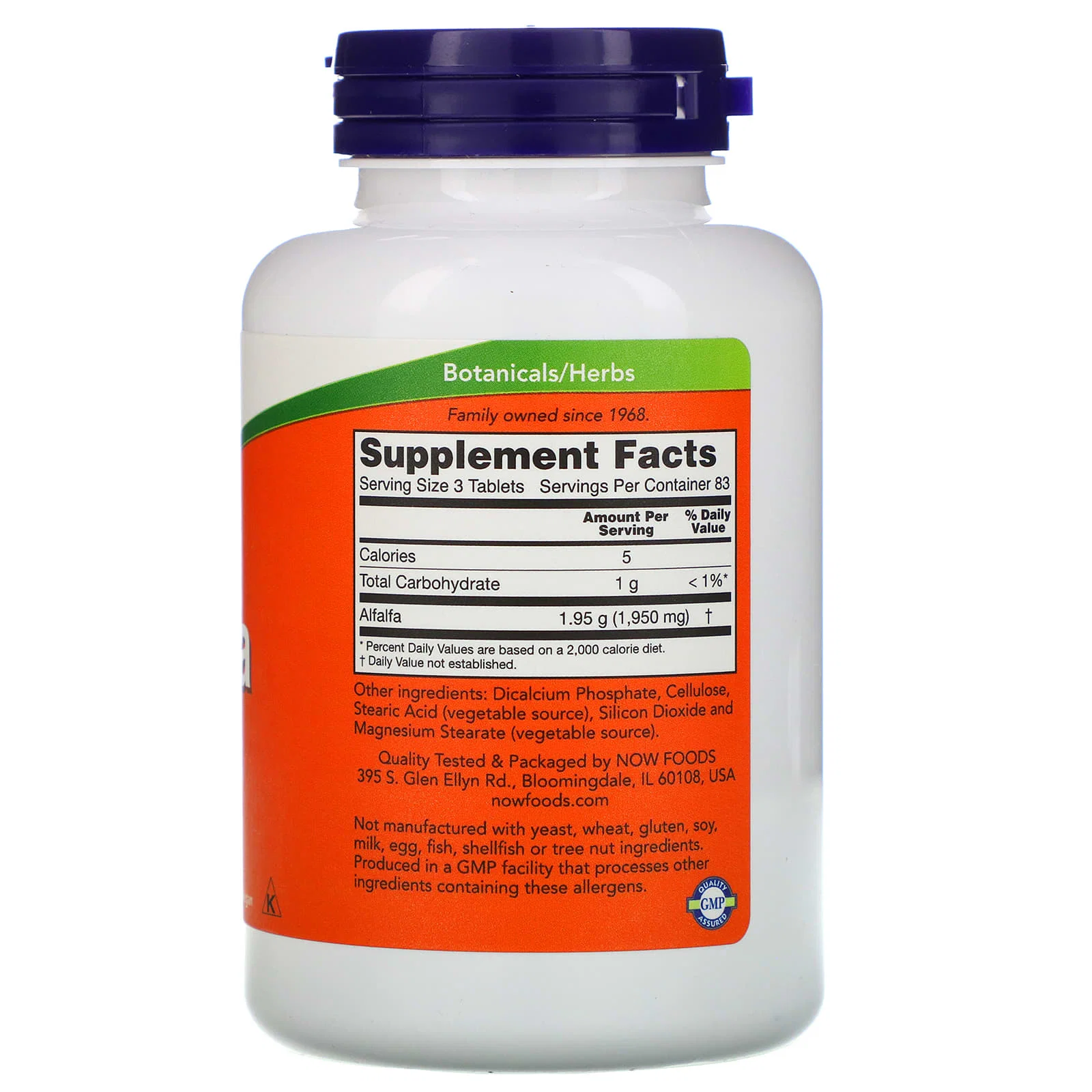 Alfalfa, 650 mg, 250 Tablets — NOW Foods
