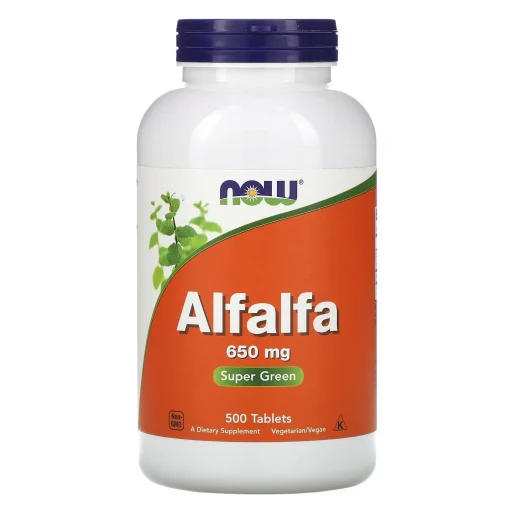Alfalfa, 650 mg, 500 Tablets — NOW Foods