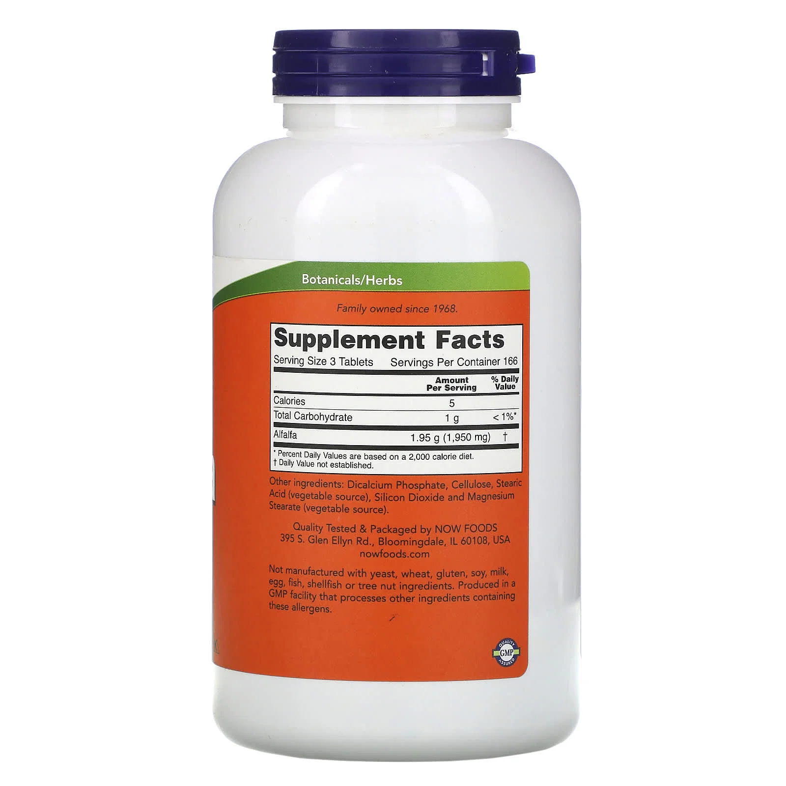 Alfalfa, 650 mg, 500 Tablets — NOW Foods