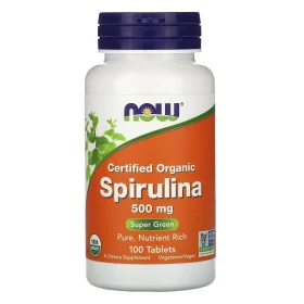 Certified Organic Spirulina, 500 mg, 100 Tablets