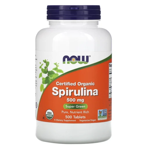 Certified Organic Spirulina, 500 mg, 500 Tablets — NOW Foods