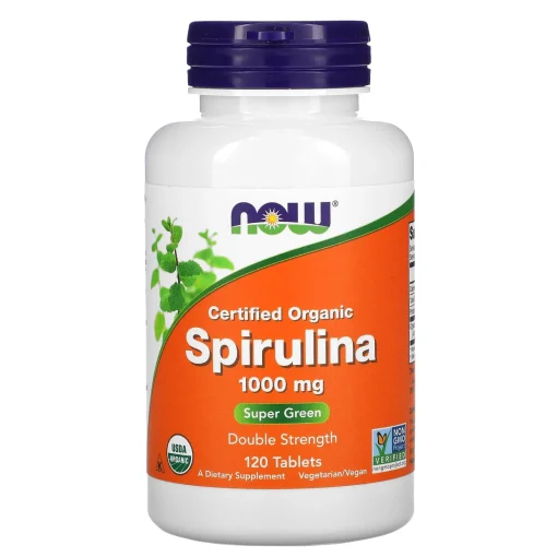 Certified Organic Spirulina, Double Strength, 1,000 mg, 120 Tablets — NOW Foods